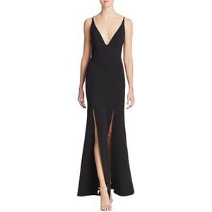 Formal black dress with slits and back cutouts